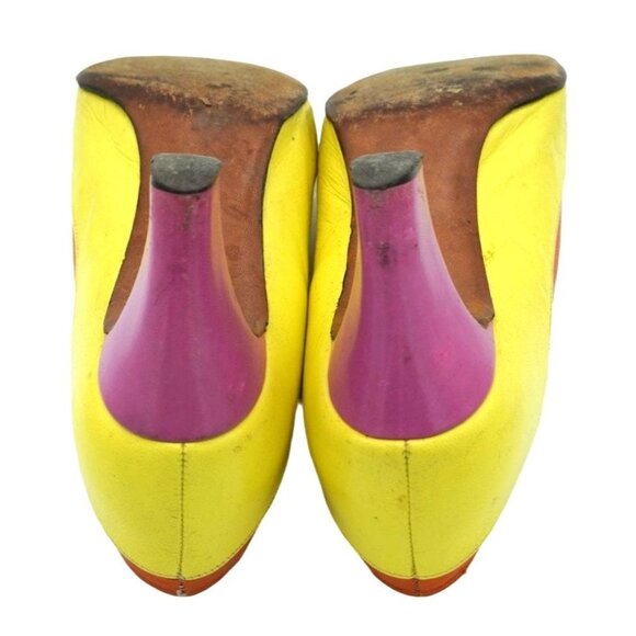 Vintage 1960s 1970s Mackey starr Psychedelic Colorblock Heels Rainbow Mod Pumps - Picture 10 of 10